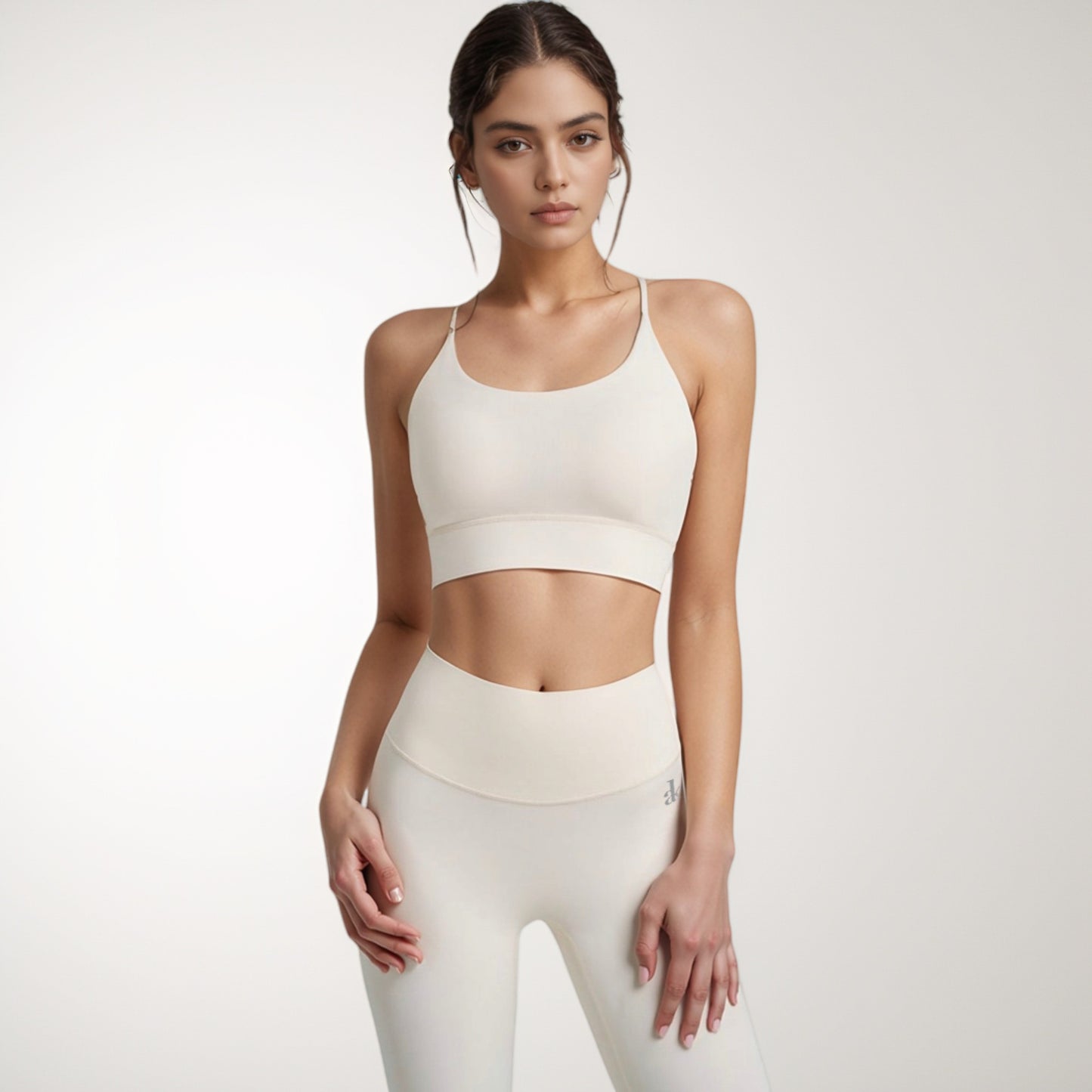 Anna-Kaci Women's Scoop Neck Sports Bra with Thin Adjustable Straps and Wide Elastic Band for Comfortable Light Support