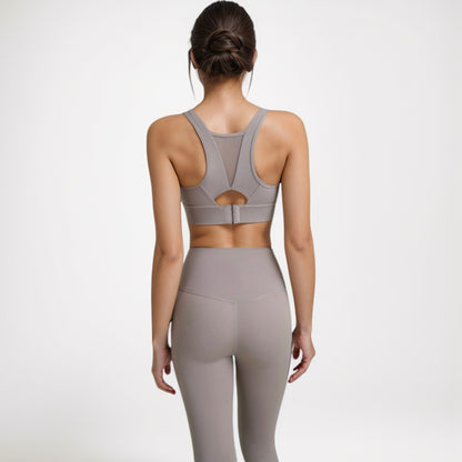 Anna-Kaci Women's Scoop Neck Sports Bra with Wide Shoulder Straps and Elastic Band for Low to Medium Support