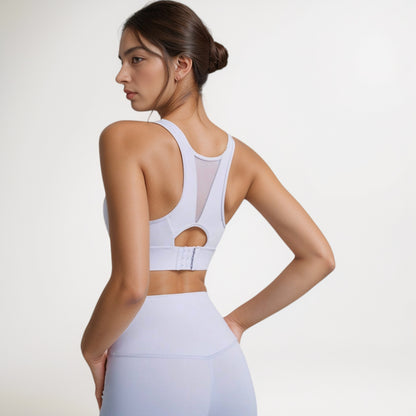 Anna-Kaci Women's Scoop Neck Sports Bra with Wide Shoulder Straps and Elastic Band for Low to Medium Support