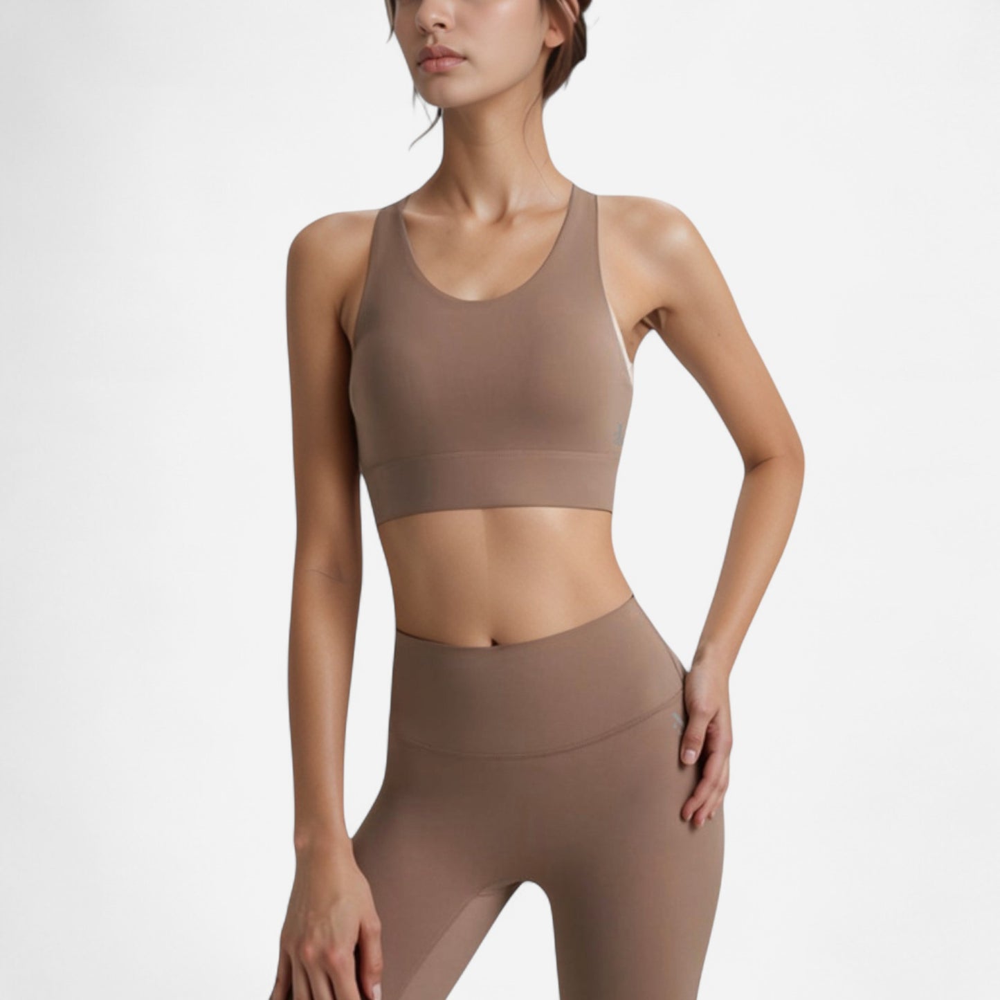 Anna-Kaci Women's Scoop Neck Sports Bra with Wide Shoulder Straps and Elastic Band for Medium Support