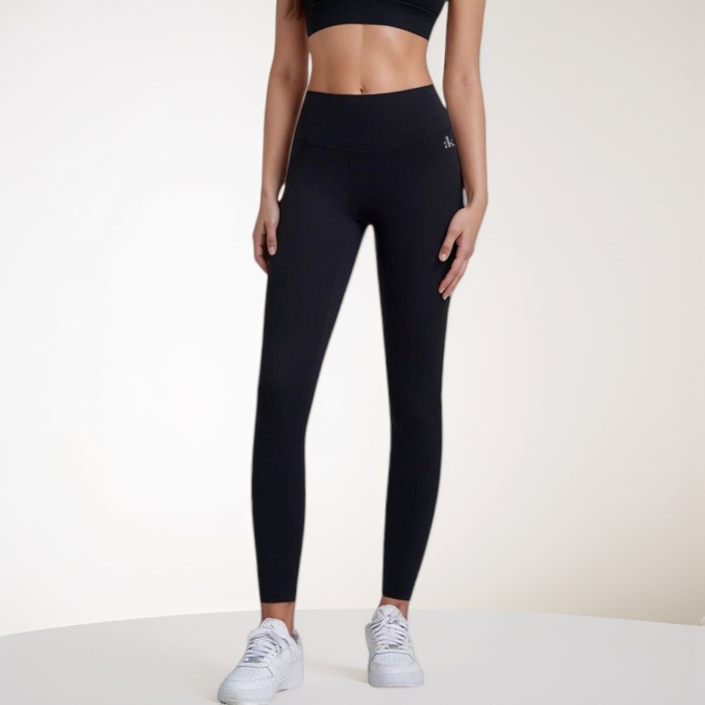 Anna-Kaci Women's High Waist Full-Length Leggings with Wide Waistband and Seamless Compression Fit