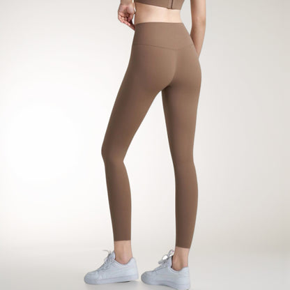 Anna-Kaci Women's High Waist Full-Length Leggings with Wide Waistband and Seamless Compression Fit