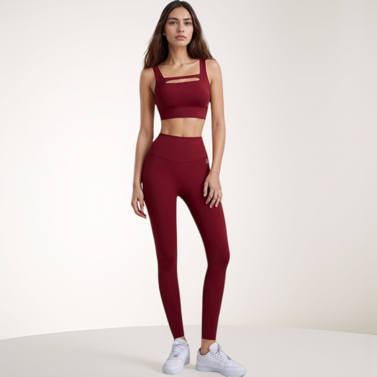 Anna-Kaci Women's High Waist Full-Length Leggings with Wide Waistband and Seamless Compression Fit