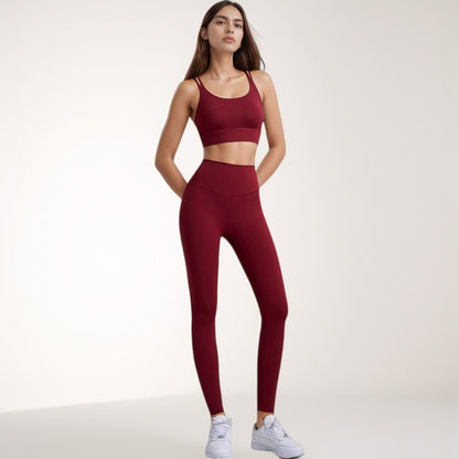 Anna-Kaci Women's High Waist Full-Length Leggings with Wide Waistband and Seamless Compression Fit