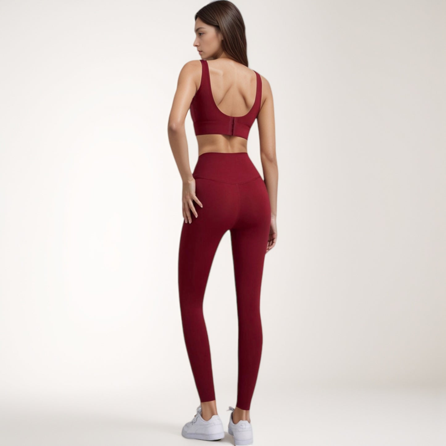Anna-Kaci Women's High Waist Full-Length Leggings with Wide Waistband and Seamless Compression Fit