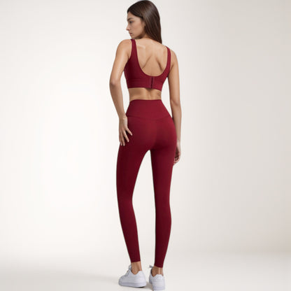 Anna-Kaci Women's High Waist Full-Length Leggings with Wide Waistband and Seamless Compression Fit