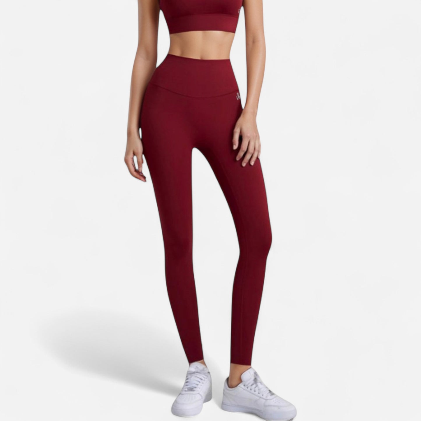 Anna-Kaci Women's High Waist Full-Length Leggings with Wide Waistband and Seamless Compression Fit