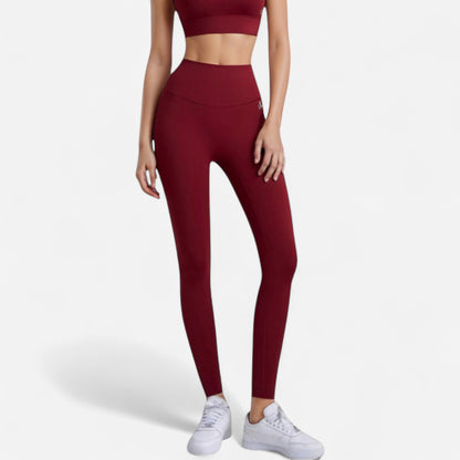 Anna-Kaci Women's High Waist Full-Length Leggings with Wide Waistband and Seamless Compression Fit