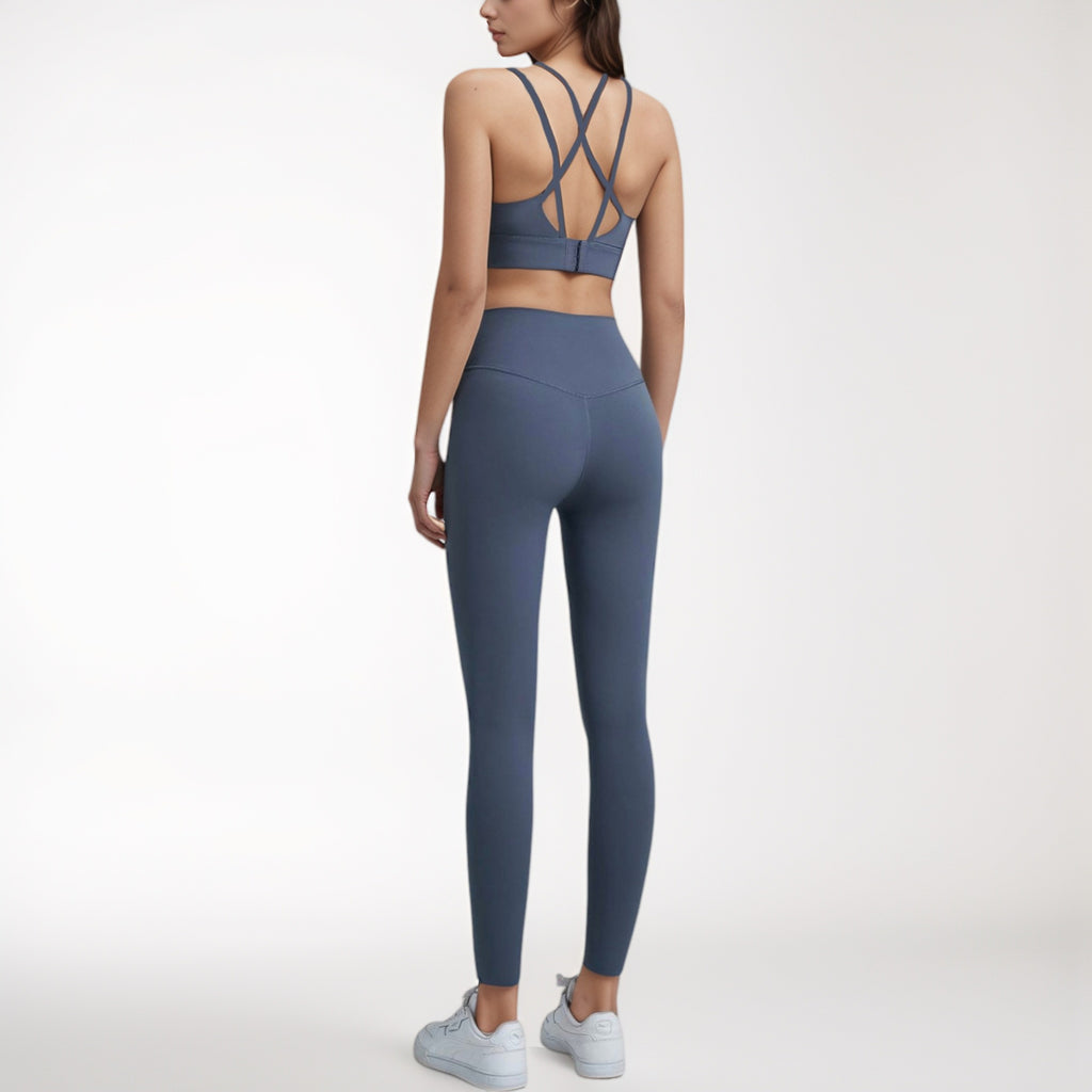 Anna-Kaci Women's High Waist Full-Length Leggings with Wide Waistband and Seamless Compression Fit