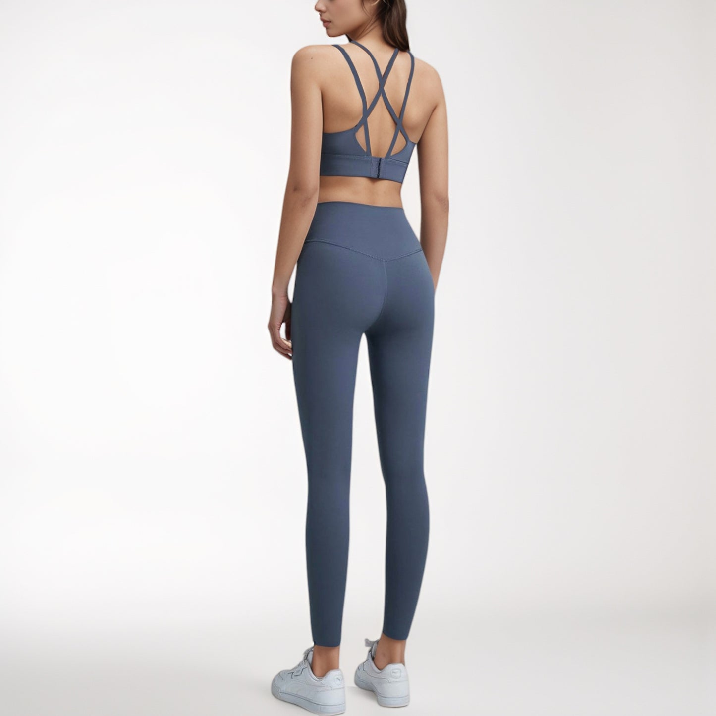Anna-Kaci Women's High Waist Full-Length Leggings with Wide Waistband and Seamless Compression Fit