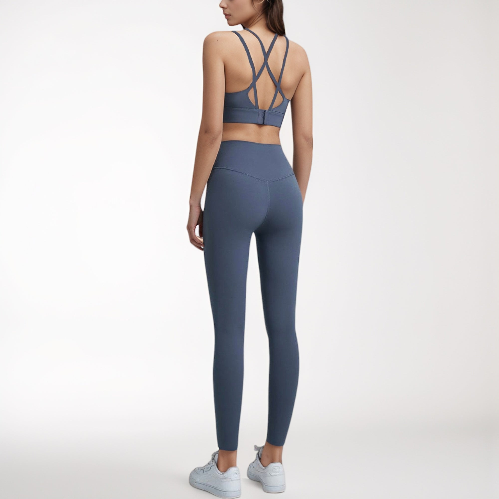Anna-Kaci Women's High Waist Full-Length Leggings with Wide Waistband and Seamless Compression Fit