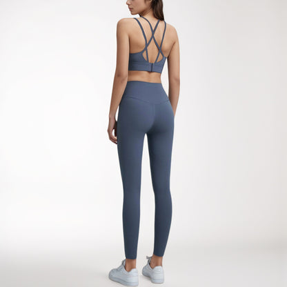 Anna-Kaci Women's High Waist Full-Length Leggings with Wide Waistband and Seamless Compression Fit