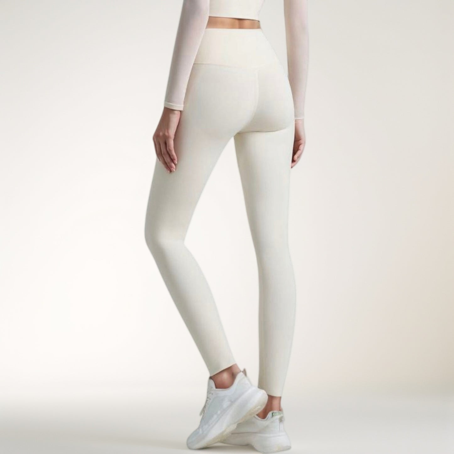 Anna-Kaci Women's High Waist Full-Length Leggings with Wide Waistband and Seamless Compression Fit