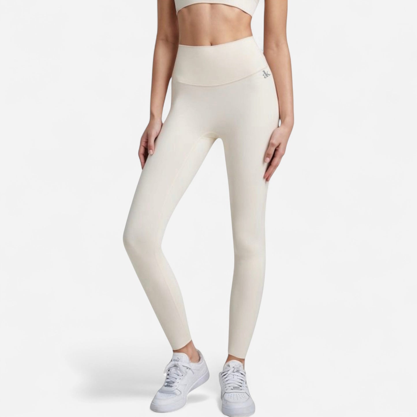 Anna-Kaci Women's High Waist Full-Length Leggings with Wide Waistband and Seamless Compression Fit