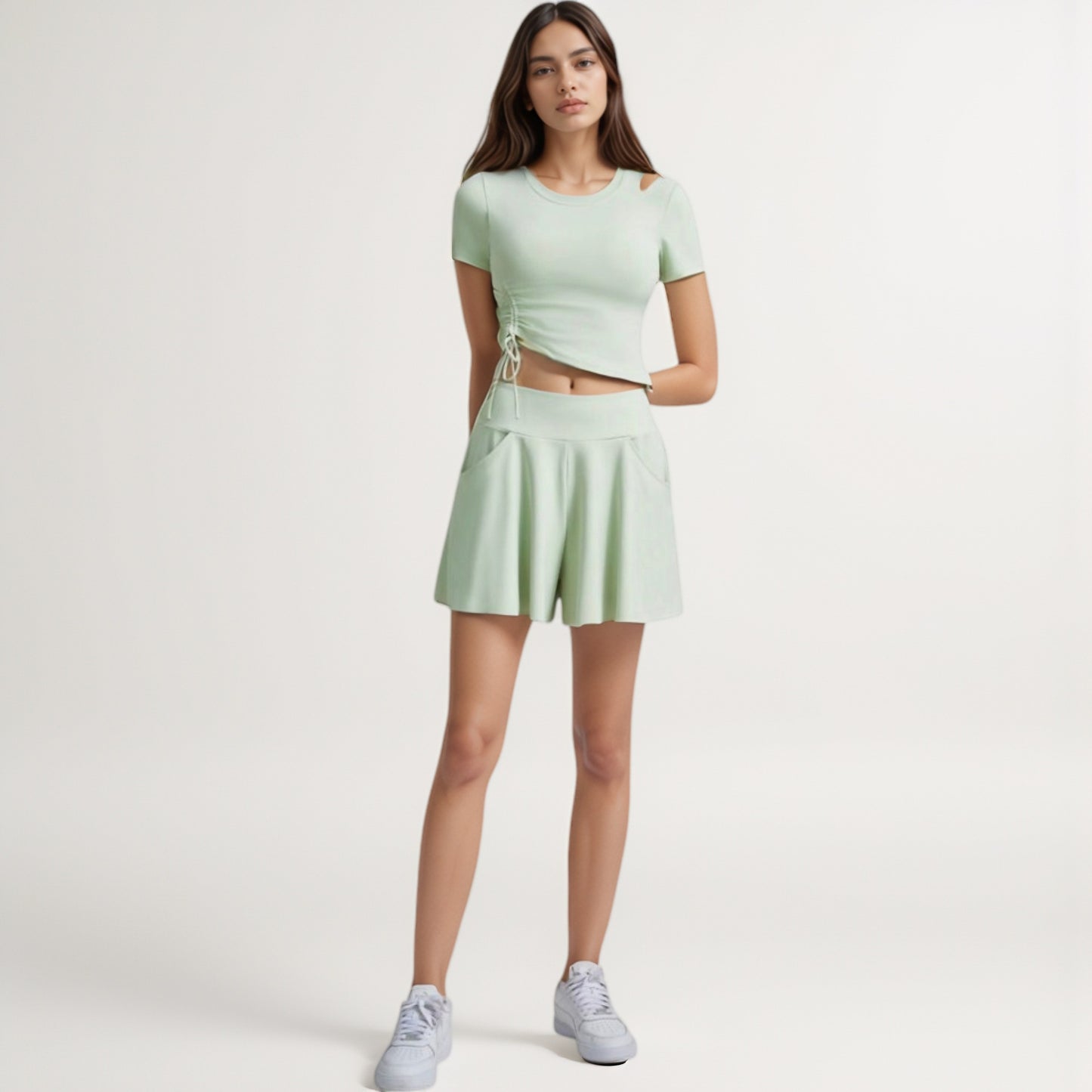 Anna-Kaci Women's High Waist Flowy Athletic Skort with Pockets and Built-In Shorts