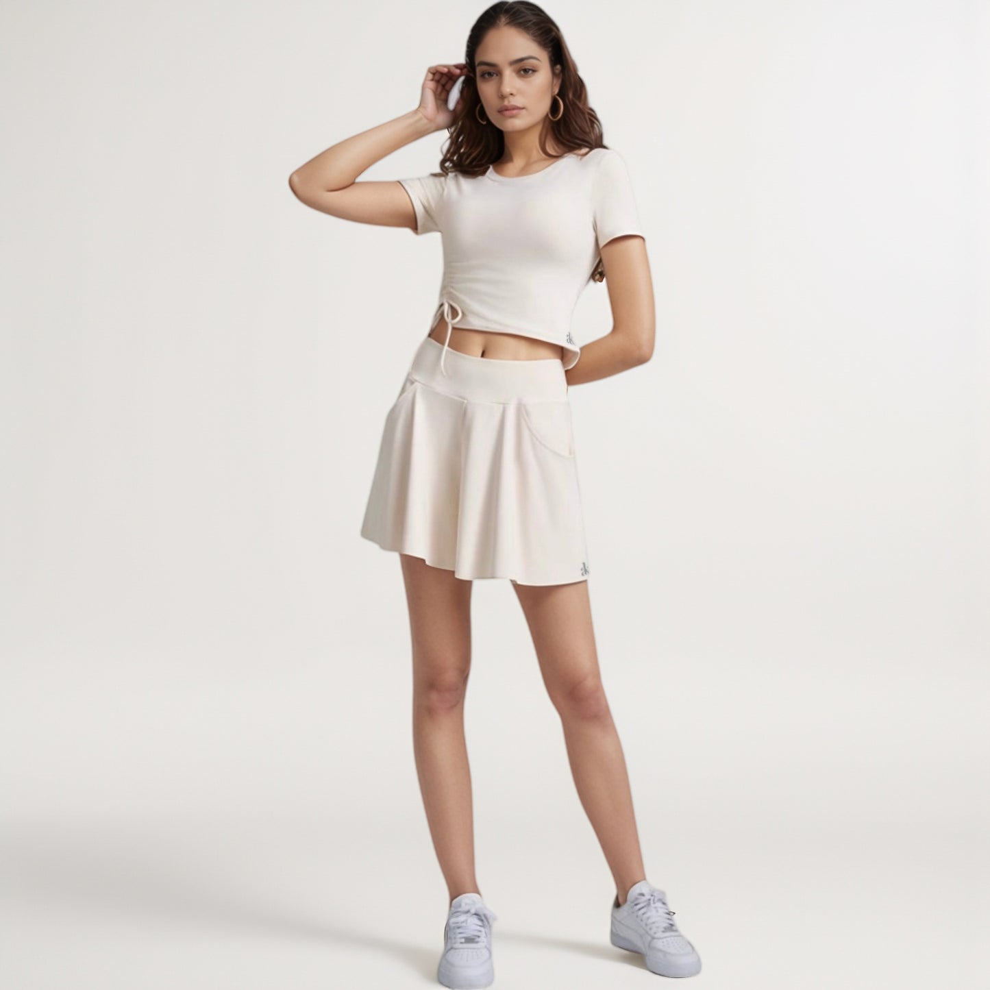Anna-Kaci Women's High Waist Flowy Athletic Skort with Pockets and Built-In Shorts