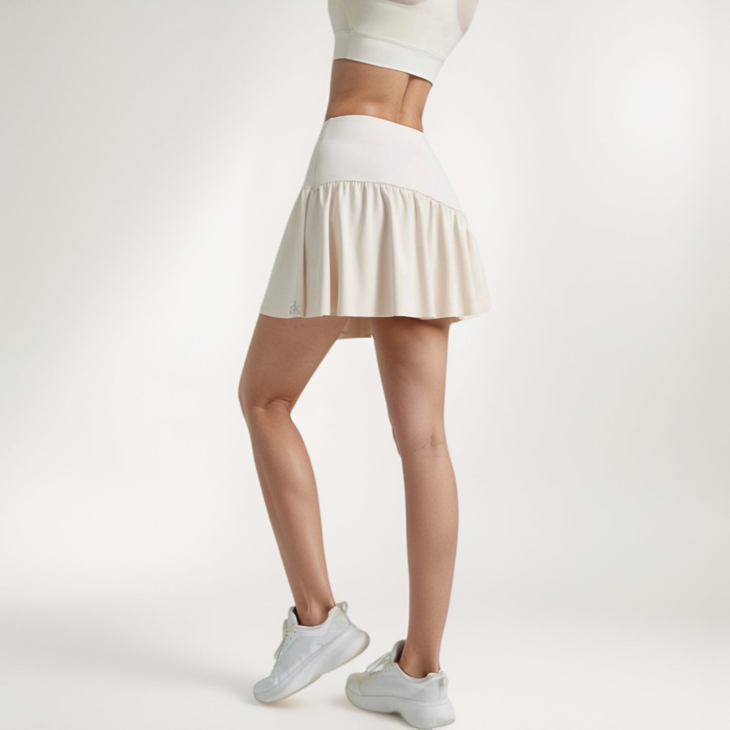 Anna-Kaci Women's High Waist Active Skort with Built-In Shorts and Soft Gathered Hem Detail