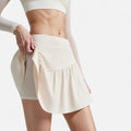 Anna-Kaci Women's High Waist Active Skort with Built-In Shorts and Soft Gathered Hem Detail