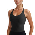 Anna-Kaci Active Women's V-Neck Cropped Tank Top with Spaghetti Straps and Built-In Bra for Yoga and Everyday Comfort