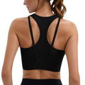 Anna-Kaci Active Women's Sports Bra with Double Strap Detail and Wide Hem Band for Medium Support