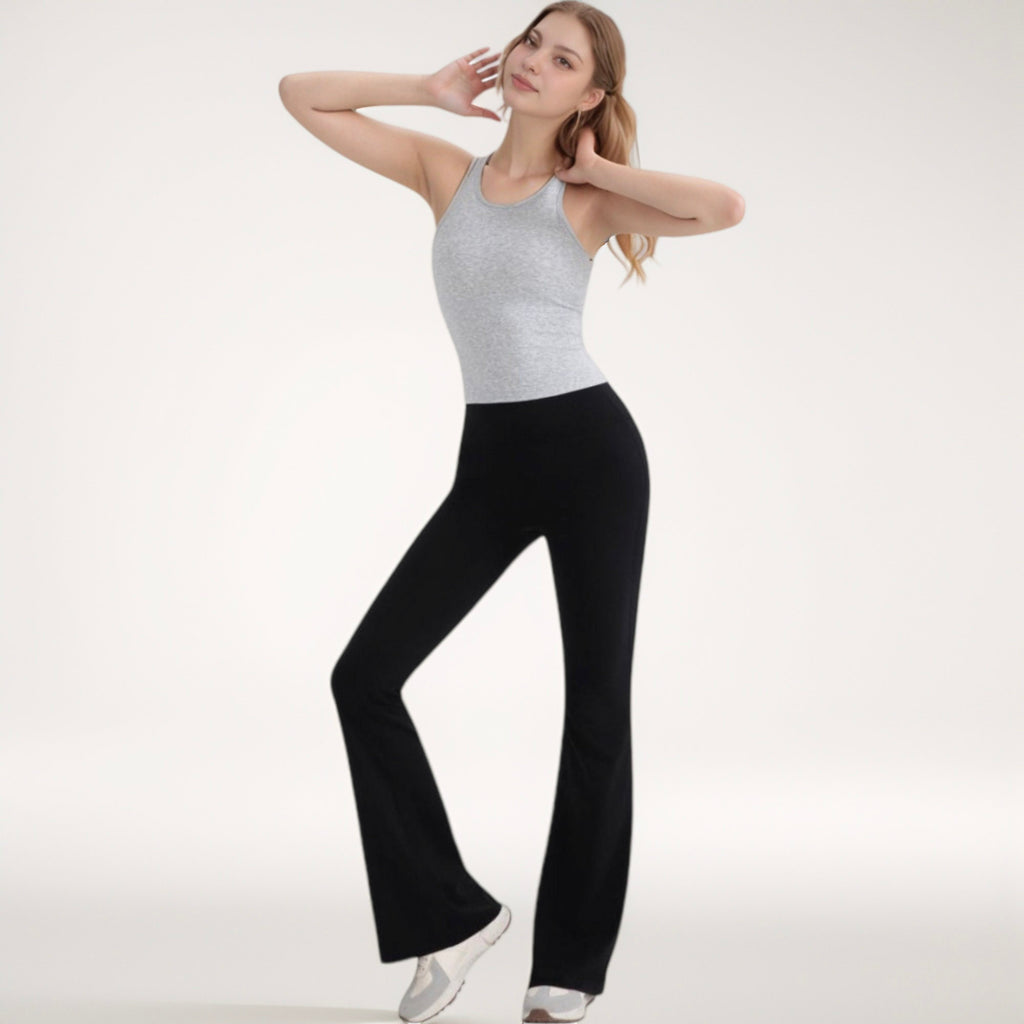 Anna-Kaci Active Women's Ribbed Black High Neck Crop Tank Top for Active and Casual Wear