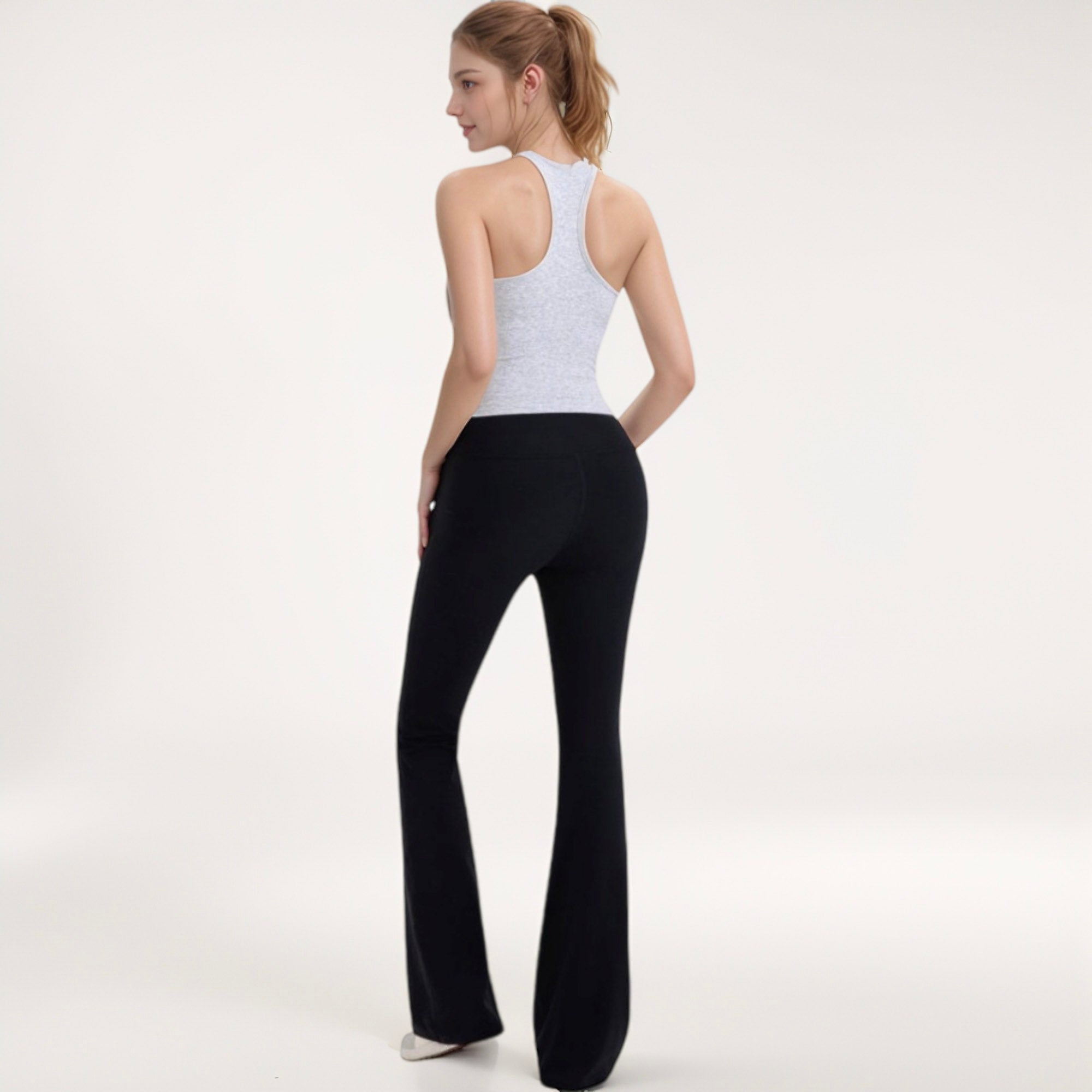 Anna-Kaci Active Women's Ribbed Black High Neck Crop Tank Top for Active and Casual Wear