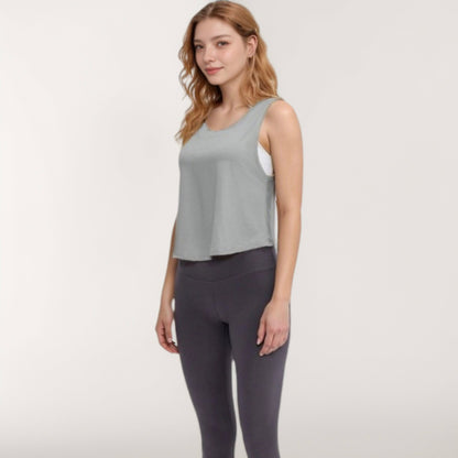Anna-Kaci Active Women's Sleeveless Scoop Neck Cropped Tank Top for Workout and Casual Layering