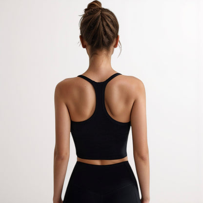 Anna-Kaci Active Women's Cropped Sports Tank Top with Thin Straps and Scoop Neck for Everyday Activewear