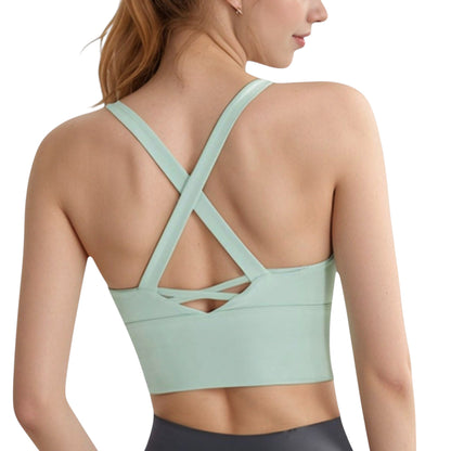 Anna-Kaci Active Women's Crisscross Back Sports Bra with Wide Elastic Band and Supportive Straps for Activewear