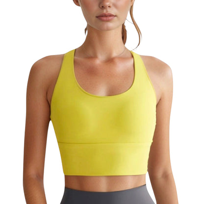 Anna-Kaci Active Women's Crisscross Back Sports Bra with Wide Elastic Band and Supportive Straps for Activewear