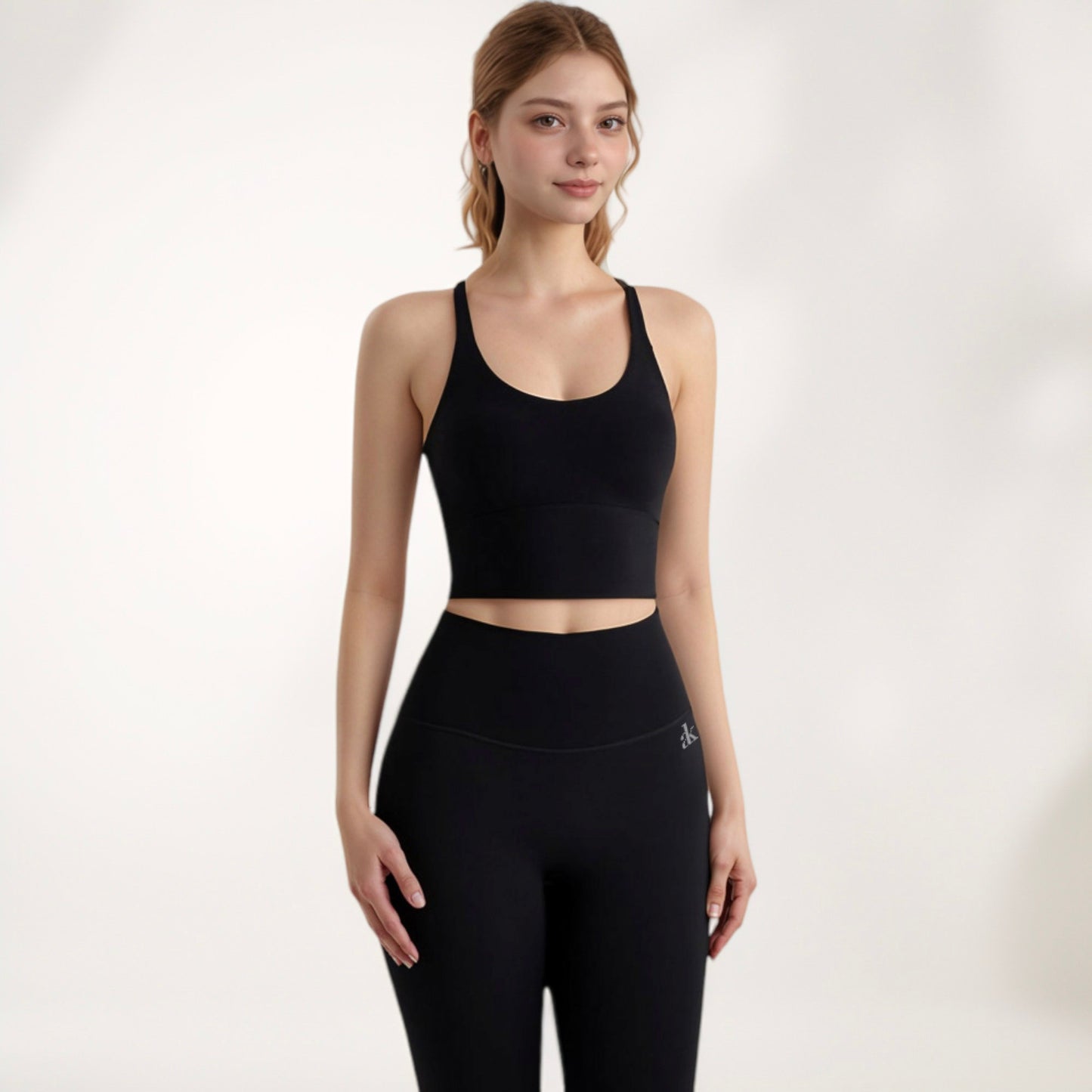 Anna-Kaci Active Women's Longline Sports Bra with Scoop Neck and Thin Strap Design for Yoga and Low Impact Workouts