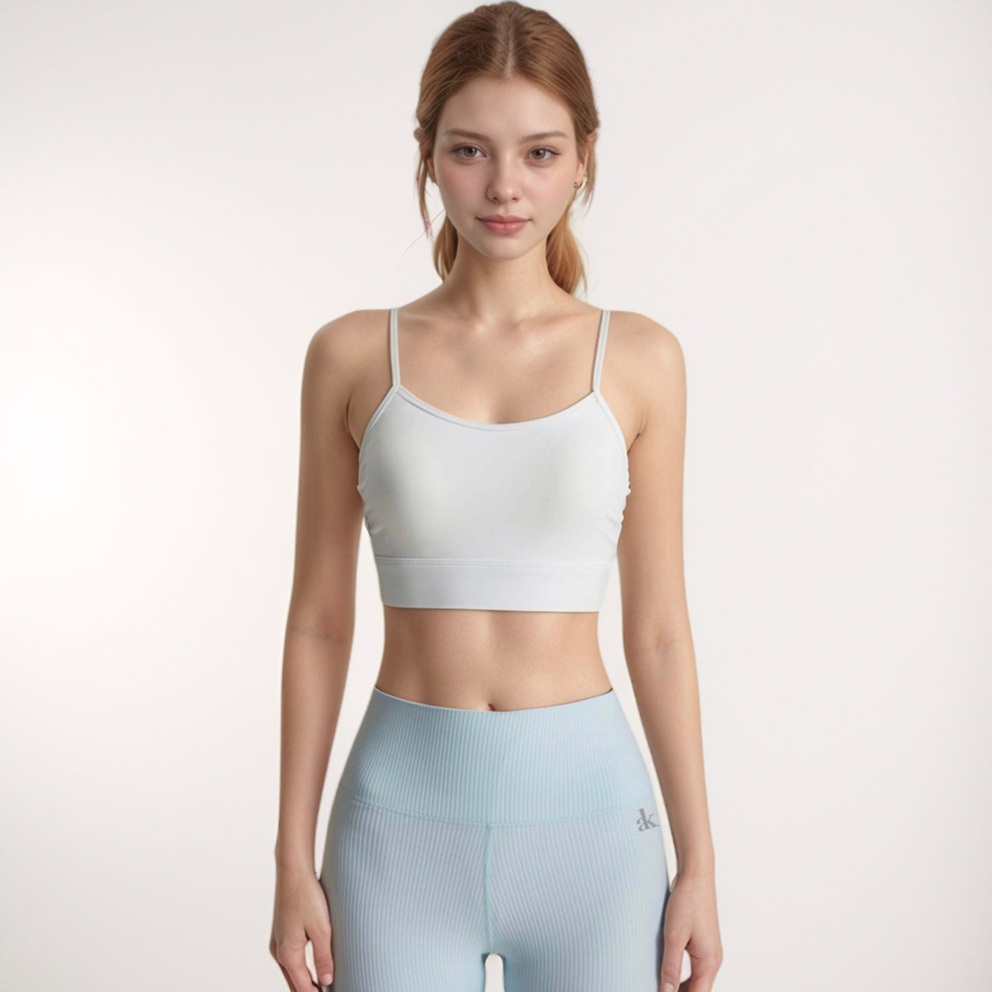 Anna-Kaci Active Women's Longline Sports Bra with Spaghetti Straps and Scoop Neck for Light Support Yoga and Lounge