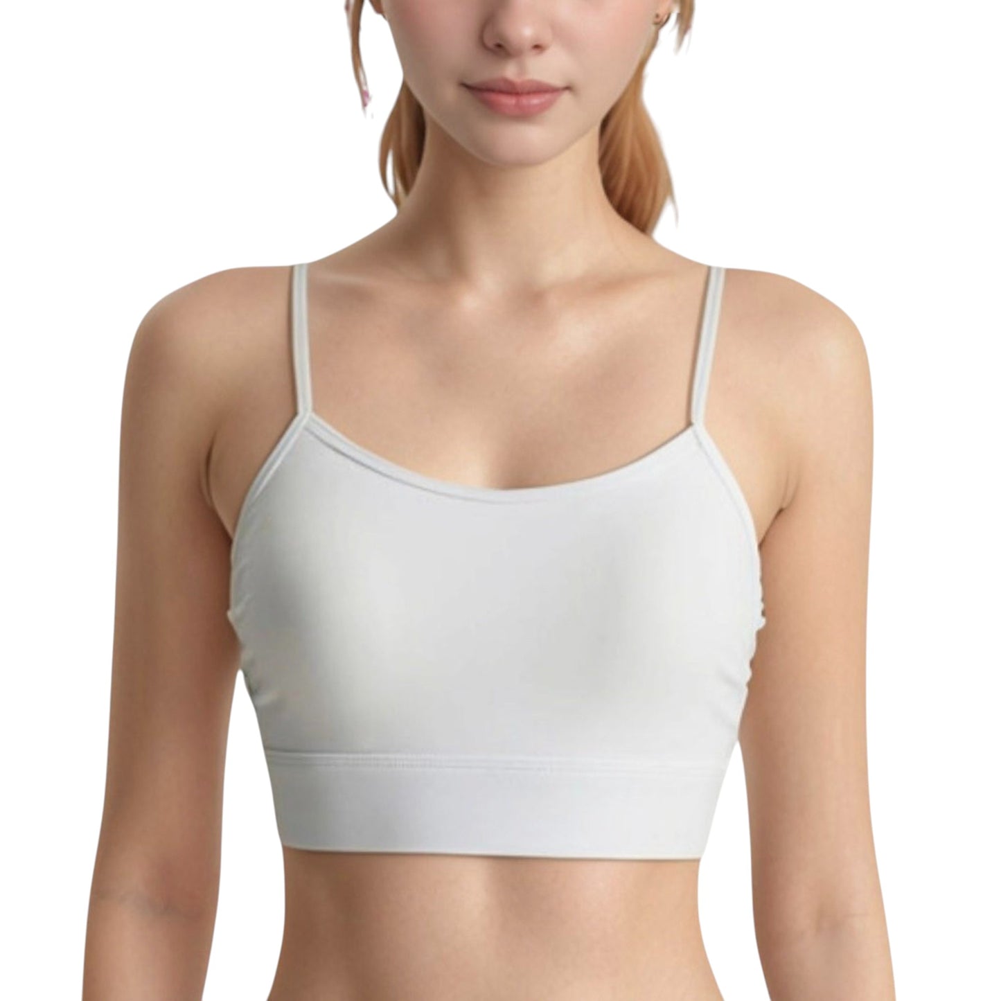Anna-Kaci Active Women's Longline Sports Bra with Spaghetti Straps and Scoop Neck for Light Support Yoga and Lounge