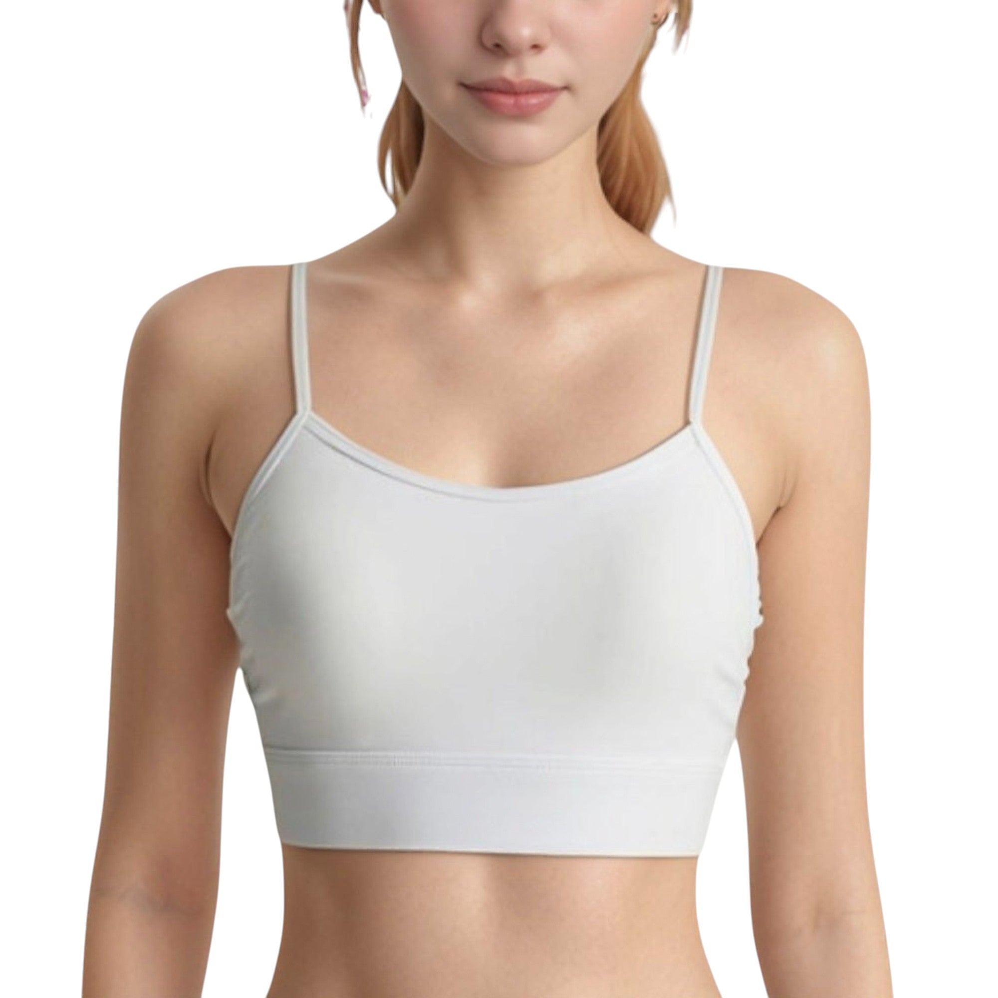 Anna-Kaci Active Women's Longline Sports Bra with Spaghetti Straps and Scoop Neck for Light Support Yoga and Lounge