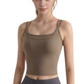 Anna-Kaci Active Women's Longline Sports Bra with Double Spaghetti Straps and Layered Scoop Neck for Low Impact Workouts