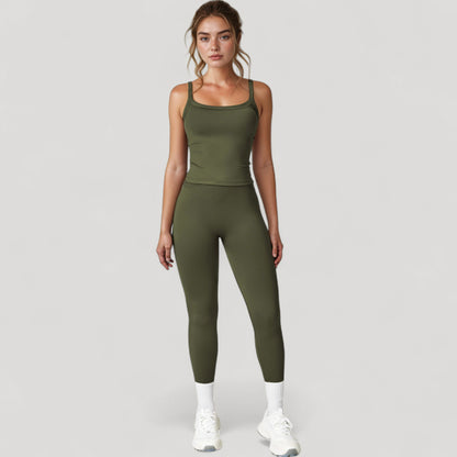 Anna-Kaci Women's Fitted Stretch Camisole Tank Top with Square Neckline and Thin Shoulder Straps