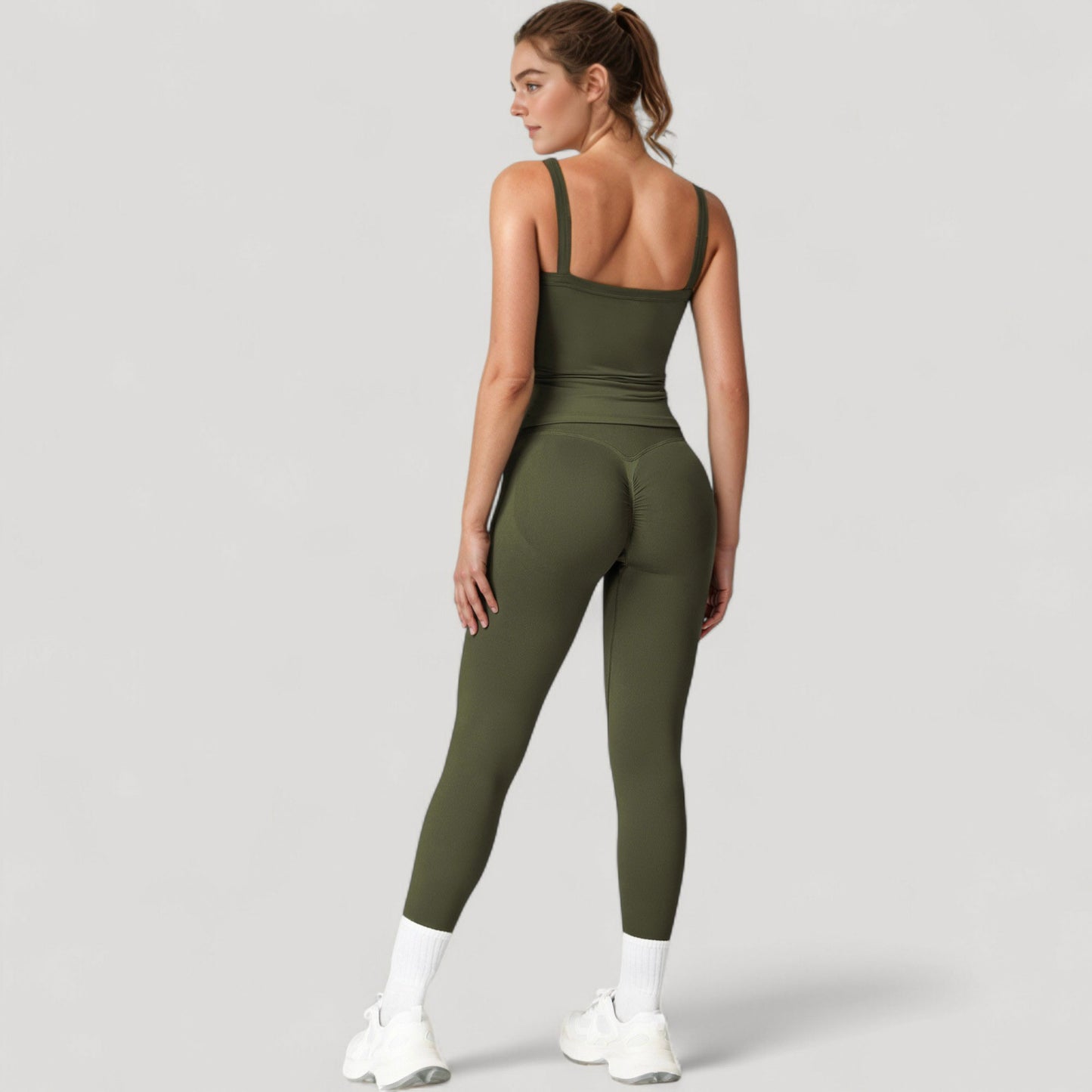Anna-Kaci Women's Fitted Stretch Camisole Tank Top with Square Neckline and Thin Shoulder Straps