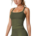 Anna-Kaci Women's Fitted Stretch Camisole Tank Top with Square Neckline and Thin Shoulder Straps