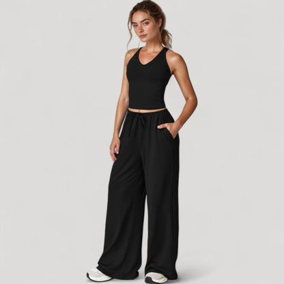 Anna-Kaci Active Women's Cropped Active Tank Top with Built-In Bra and Racerback Design - Small, Brown