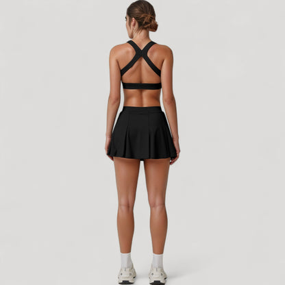 Anna-Kaci Women's Square Neckline Sports Bra with Supportive Underband for Low to Medium Impact Activities
