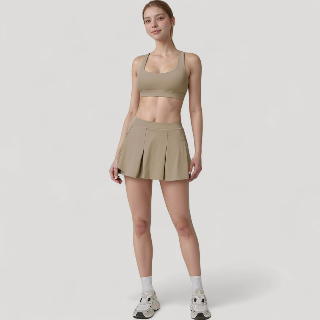 Anna-Kaci Women's Square Neckline Sports Bra with Supportive Underband for Low to Medium Impact Activities