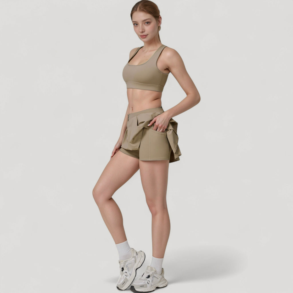 Anna-Kaci Women's Square Neckline Sports Bra with Supportive Underband for Low to Medium Impact Activities