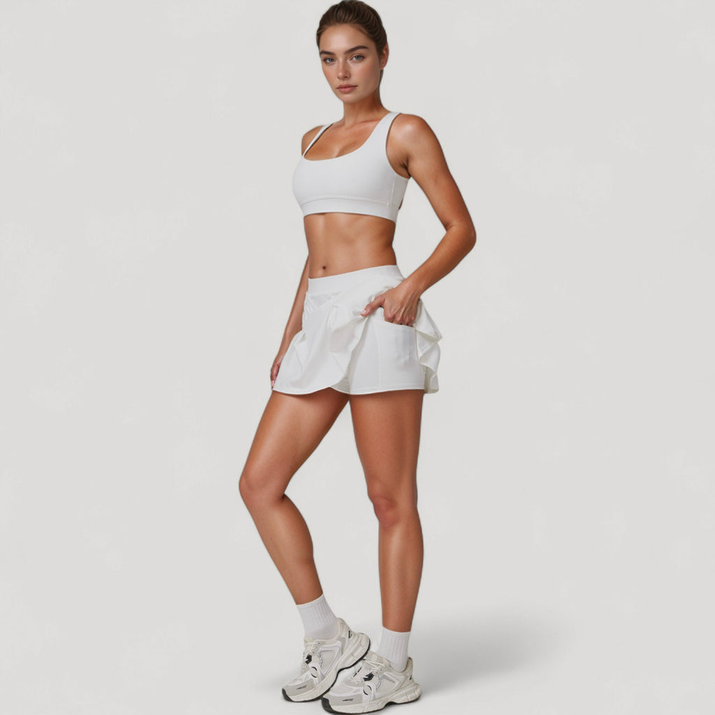 Anna-Kaci Women's Square Neckline Sports Bra with Supportive Underband for Low to Medium Impact Activities