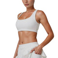 Anna-Kaci Women's Square Neckline Sports Bra with Supportive Underband for Low to Medium Impact Activities