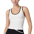 Anna-Kaci Active Women's Contrast Trim Cropped Tank Top with Scoop Neck and Stretch Fit for Yoga and Everyday Wear