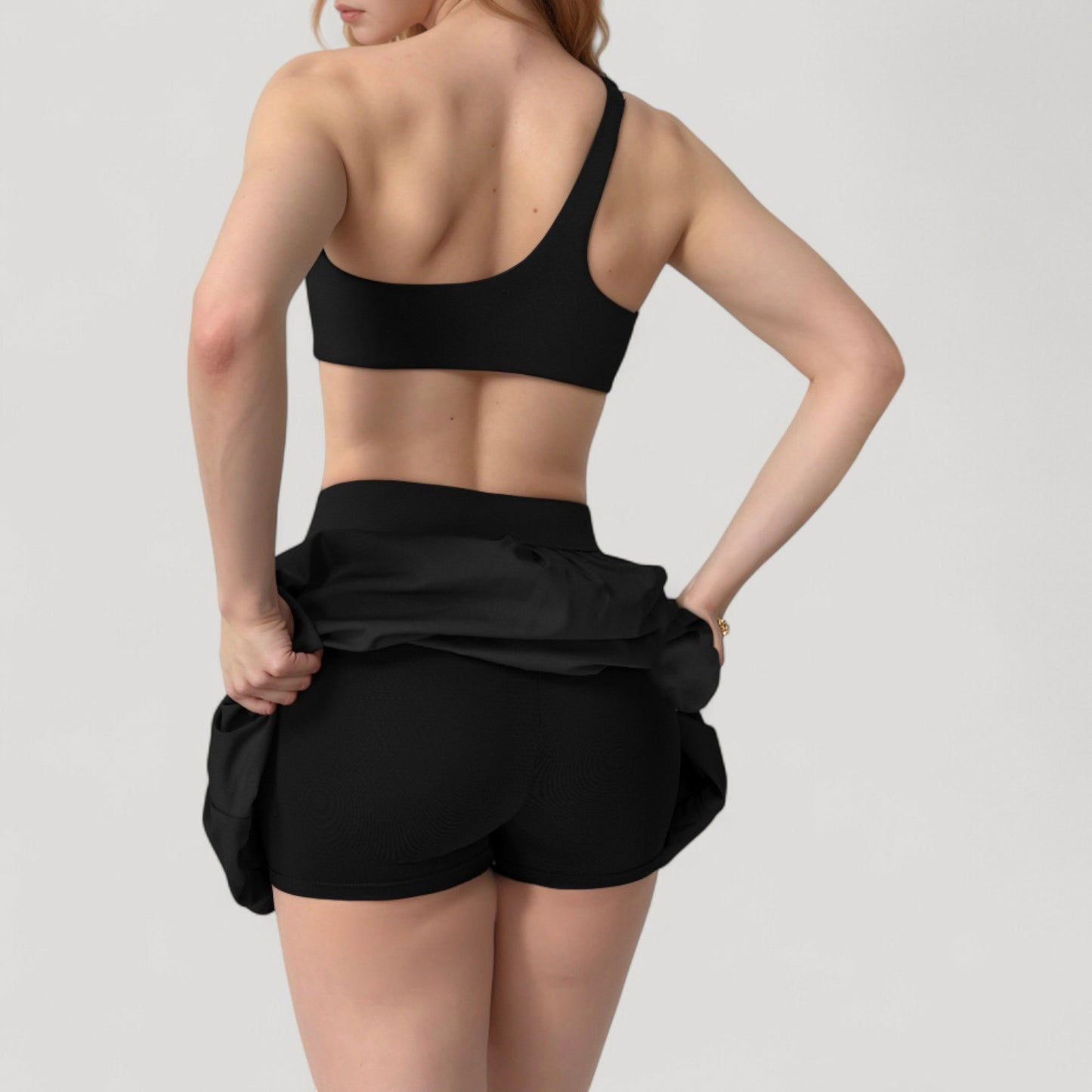 Anna-Kaci Women's High Waist Pleated Mini Skirt with Wide Waistband and Side Pockets