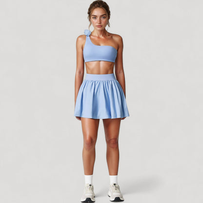 Anna-Kaci Women's High Waist Pleated Mini Skirt with Wide Waistband and Side Pockets