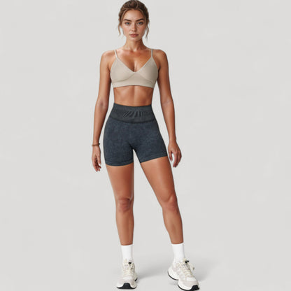 Anna-Kaci Women's High Waist Ribbed Seamless Biker Shorts with Stretch Fabric and Smooth Fit
