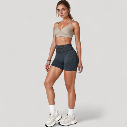 Anna-Kaci Women's High Waist Ribbed Seamless Biker Shorts with Stretch Fabric and Smooth Fit