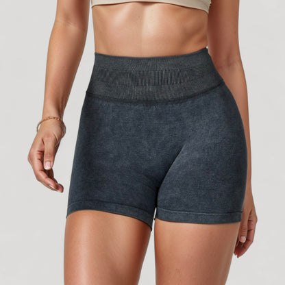 Anna-Kaci Women's High Waist Ribbed Seamless Biker Shorts with Stretch Fabric and Smooth Fit